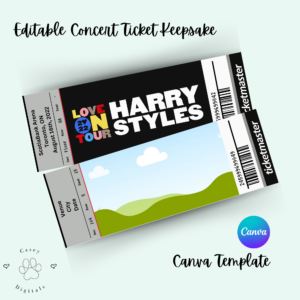 Editable Concert Ticket Keepsake Canva Template